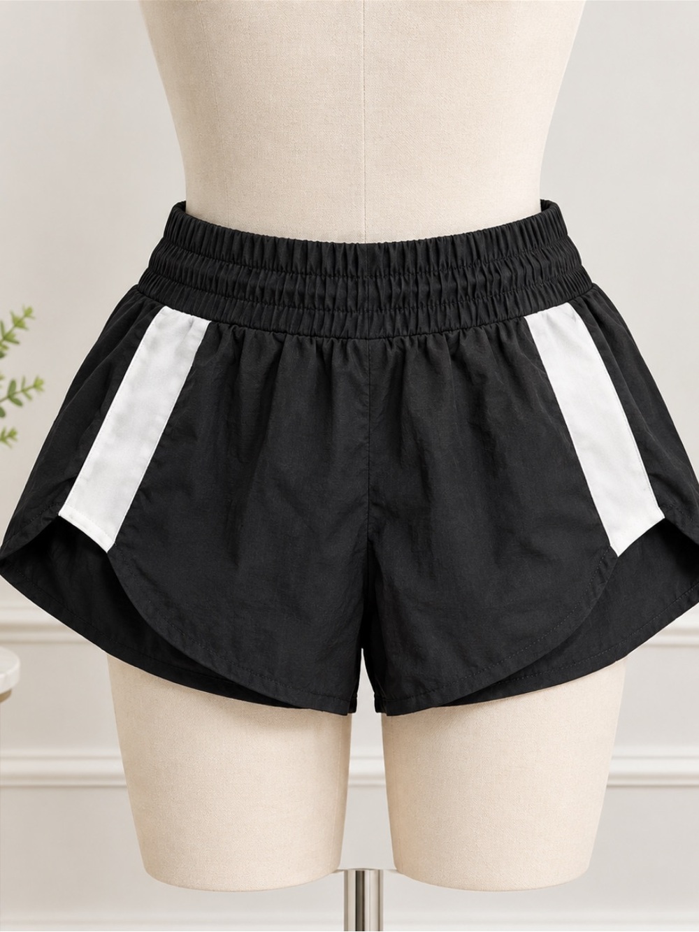 JoyLab Black Athletic Shorts with White Side Panels